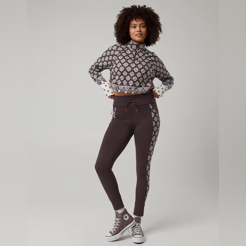 Offline Aerie Warmup high waisted pocket legging & quarter zip matching set, XS